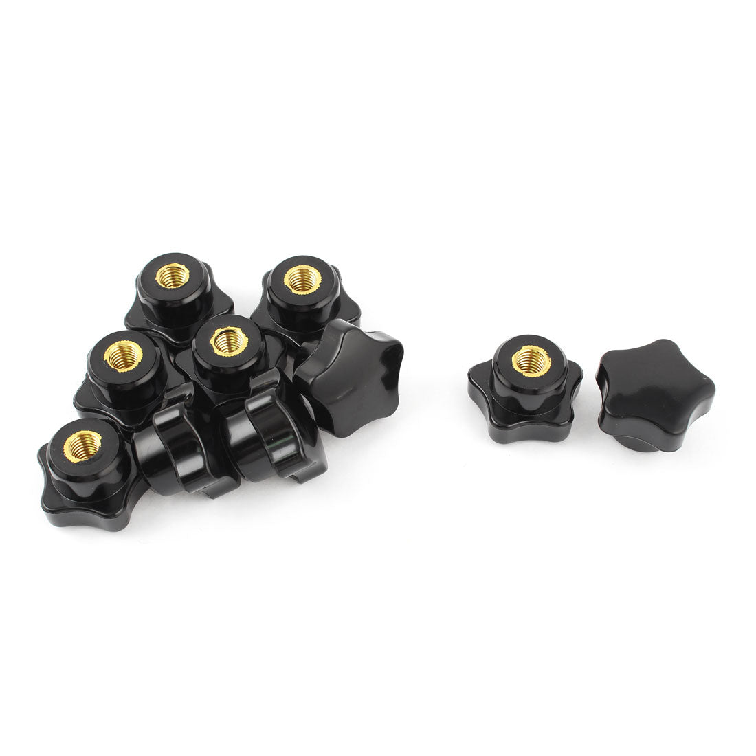 Uxcell Uxcell 10pcs M8 Female Thread 30mm Star Shaped Head Clamping Nuts Knob Grip Handle