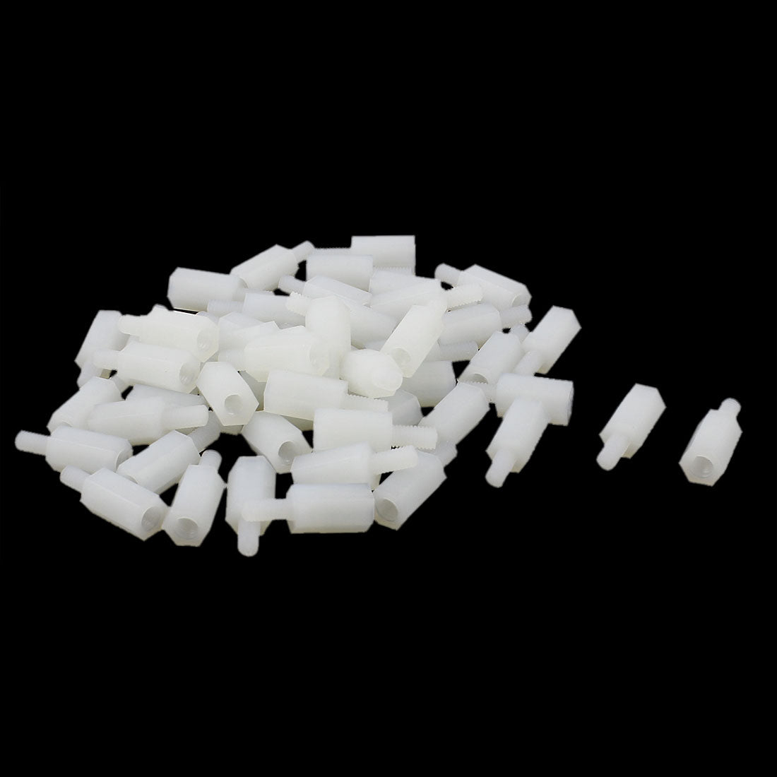 uxcell Uxcell 50Pcs M3 10mm+6mm Female/Male White Nylon Hex PCB Standoff Pillar Screw Spacer