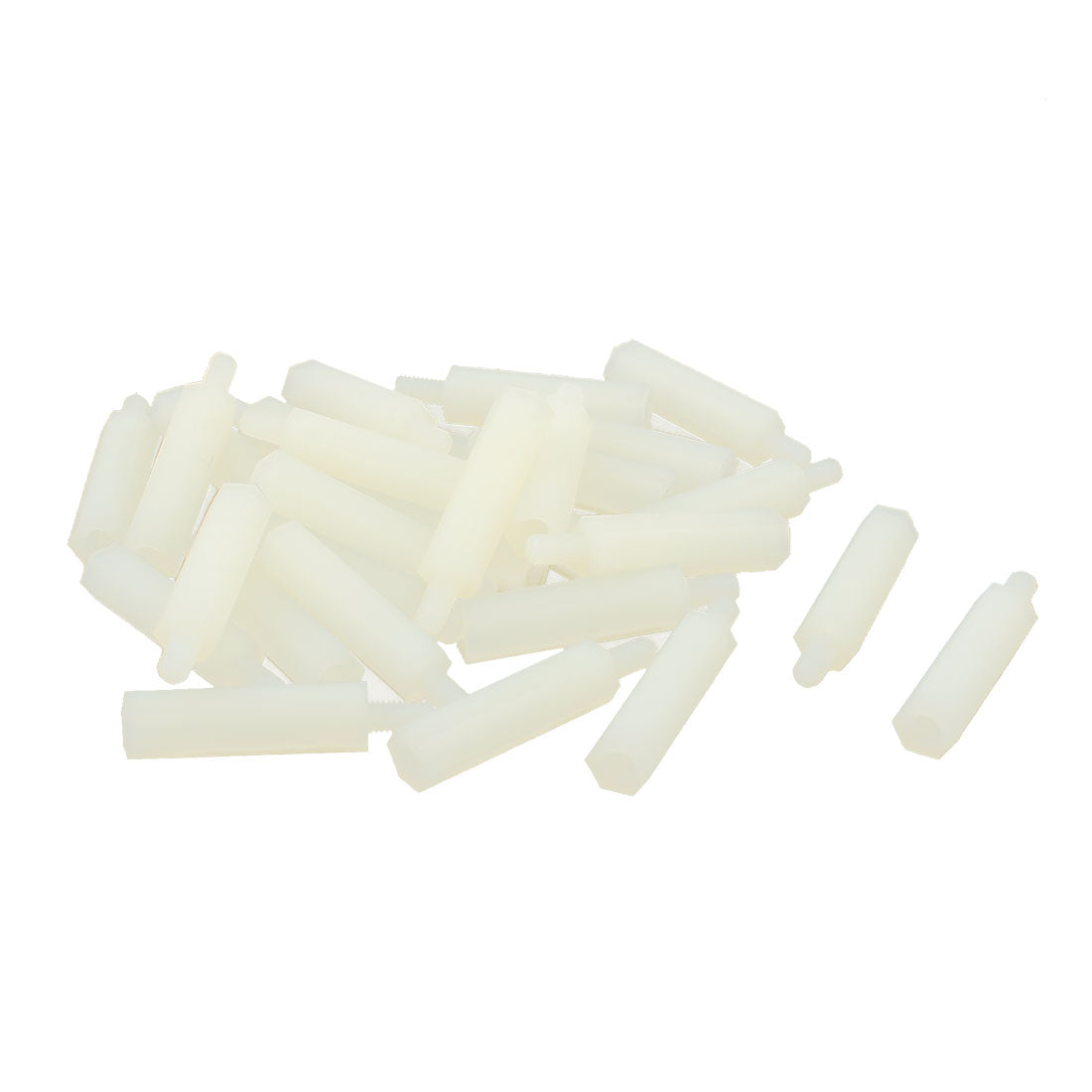 uxcell Uxcell 22mm M3 Male-Female Thread White Nylon PCB Spacer Hex Stand-Off Pillar 30Pcs