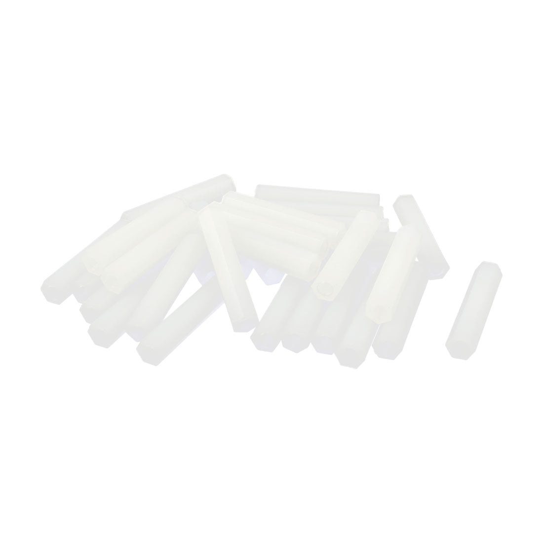 uxcell Uxcell 30mm M3 Female Thread White Nylon Hex PCB Spacer Standoff Nut Pillar Pack of 20