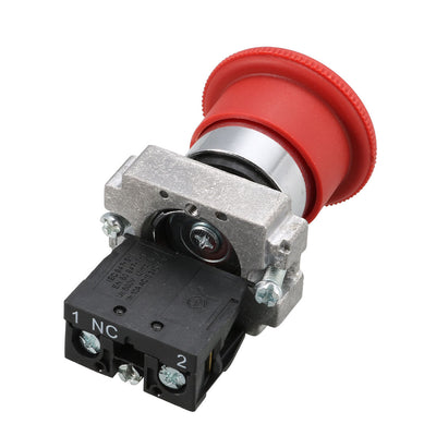 Harfington Uxcell Red Mushroom Emergency Stop Push Button Switch Latching N/C SPST 415V 10A