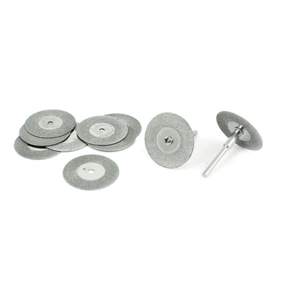 Uxcell Uxcell 10 Pcs 20mm Diamond Coated Rotary Cut Off Grinding Wheel Discs w 2pcs 1/8" Mandrel