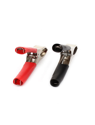 Harfington Uxcell Pair Red Black Insulated Rubber Boot Car Battery Alligator Clip Test Clamp