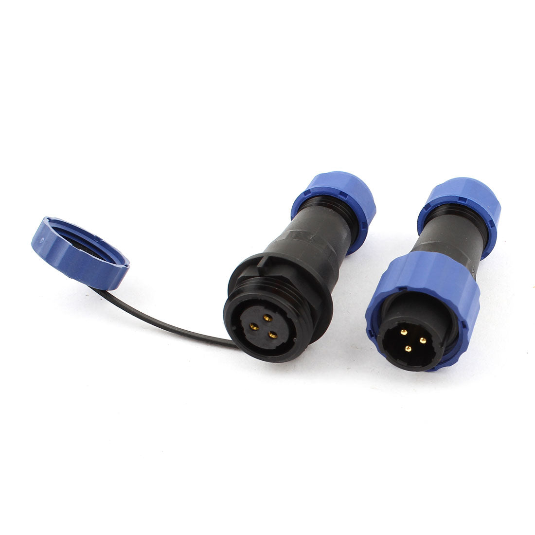 uxcell Uxcell Pair Waterproof Aviation Cable Connector w Socket SD16-3 3 Terminals IP68