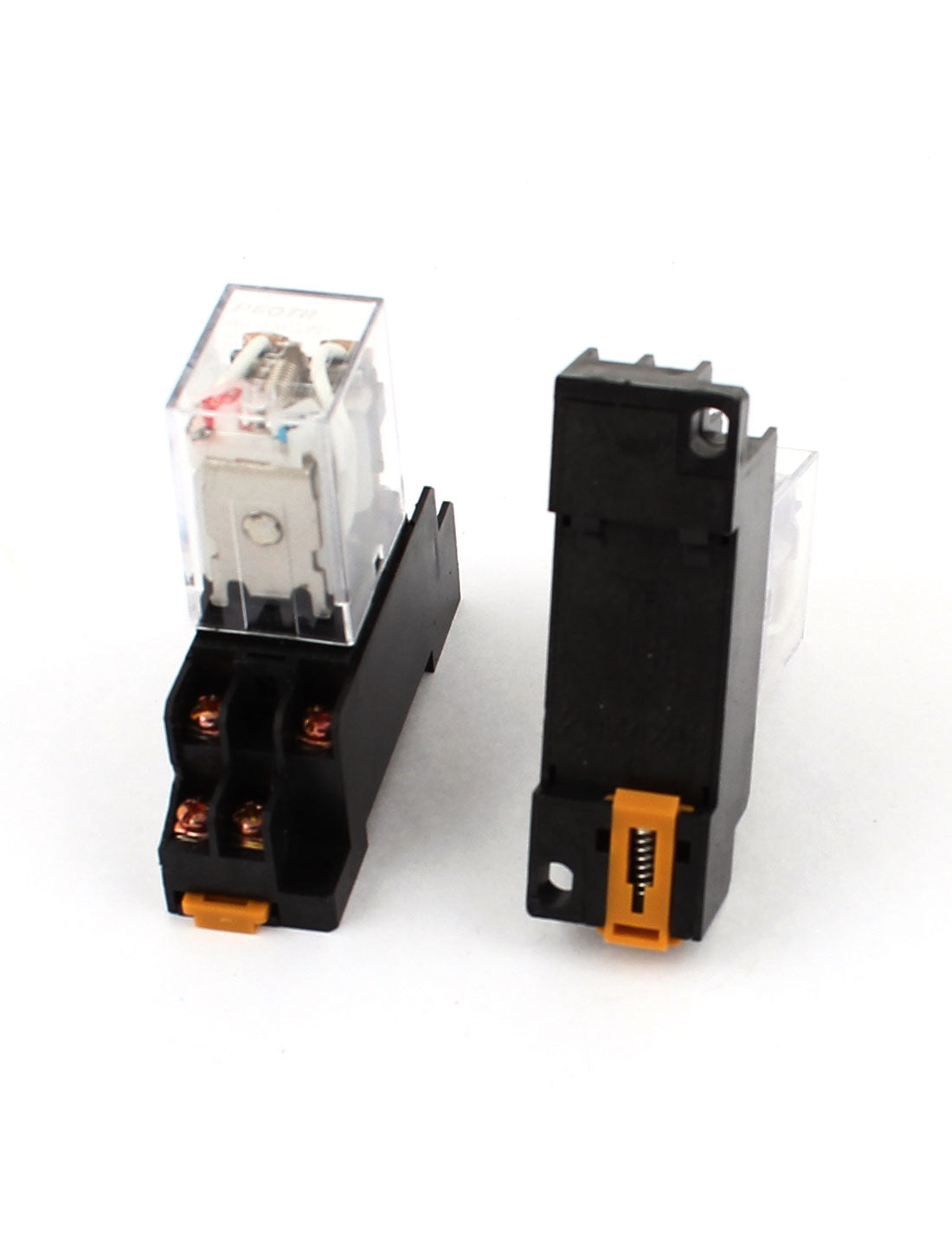 uxcell Uxcell 2pcs DC24V Coil Power Relay DPDT 8pin 35mm DIN Rail Mounted JQX-13F w Socket Base