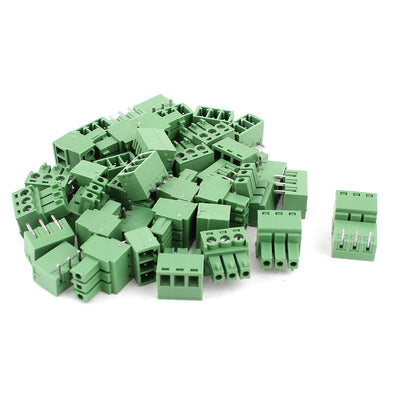 Harfington Uxcell 20 Pair 3 Pins 3.81mm Pitch Male Female PCB Screw Terminal Block Connectors