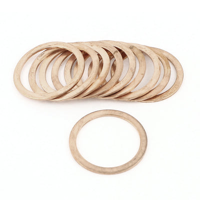 uxcell Uxcell 10Pcs 30mm Inner Dia. Flat Copper Washer  Seal Spacer
