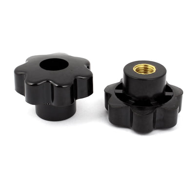 Harfington Uxcell Black Replacement M12 x 50mm Female Threaded Knurled Clamping Knob 2 Pcs