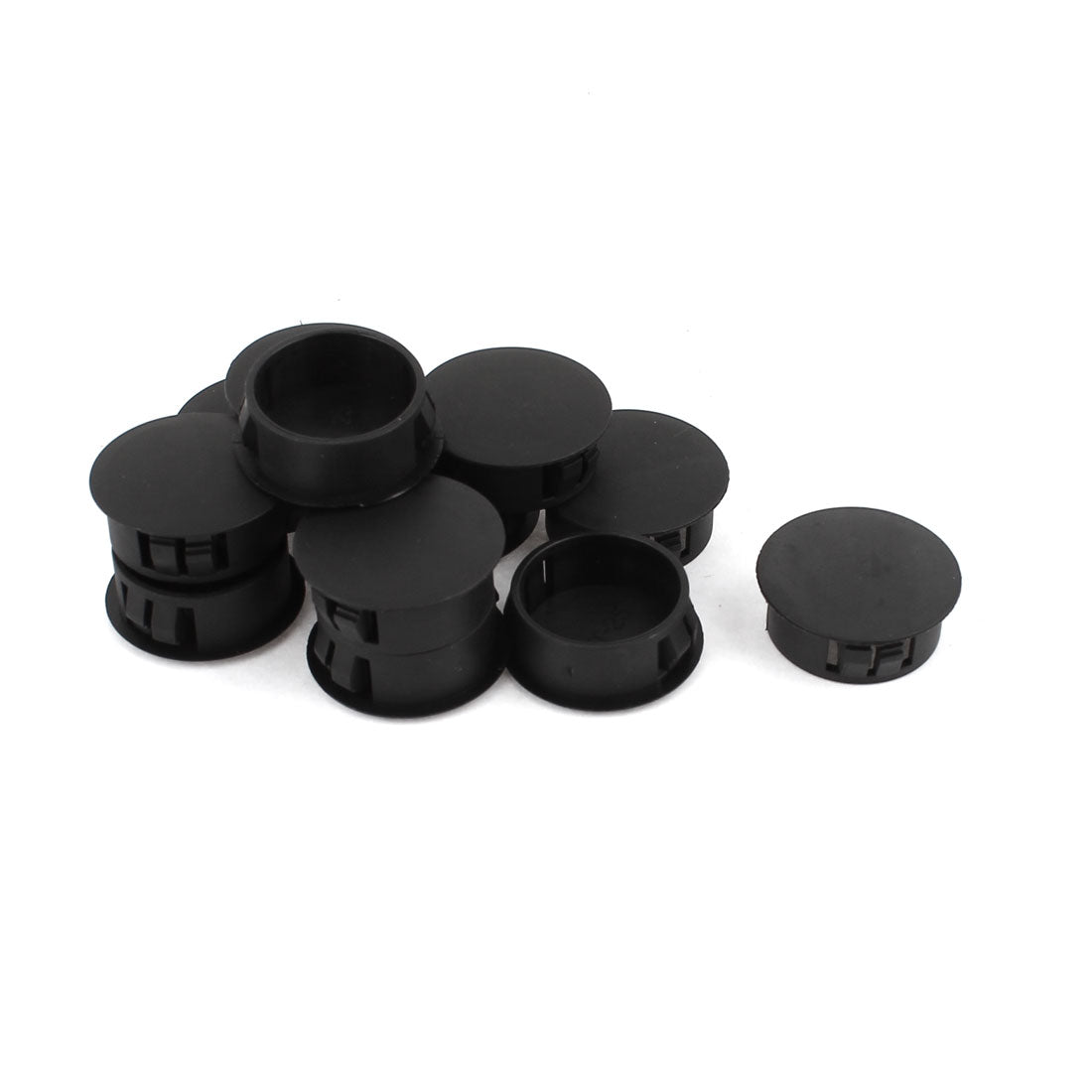 uxcell Uxcell SKT-25 Black Plastic Round Snap in Mounting Locking 25mm Panel Hole Cover 12 Pcs