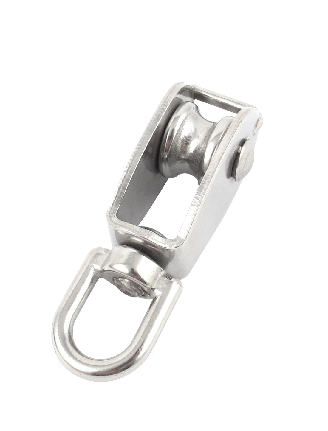 uxcell Uxcell 15mm Silver Tone Stainless Steel Single Sheave Swivel Eye Wire Rope Pulley 0.035 Ton