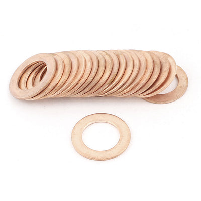 Harfington Uxcell 20PCS 16mm OD 10mm ID 1mm Thick Copper Washer Flat  Oil Brake Line Seal