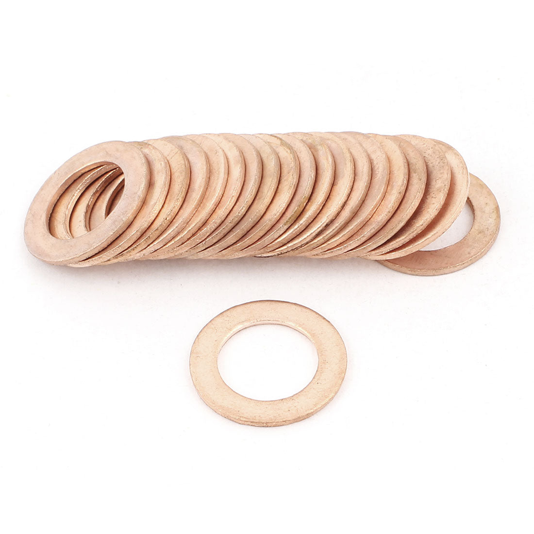 uxcell Uxcell 20PCS 16mm OD 10mm ID 1mm Thick Copper Washer Flat  Oil Brake Line Seal