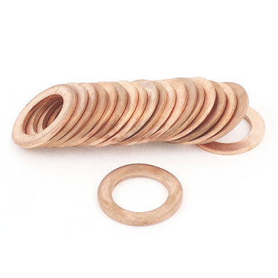 Harfington Uxcell 20Pcs 14mmx22mmx1.5mm Copper Crush Washer Flat  Seal Gasket Fitting