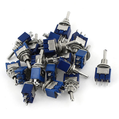 Harfington Uxcell AC125V 6A SPDT ON-OFF-ON 3 Pin Latching Miniature Toggle Switch 20pcs