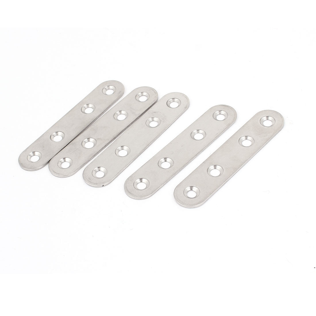 uxcell Uxcell 80mm x 17mm Flat Repair Mending Fixing Plate Brackets Joining Support 5pcs