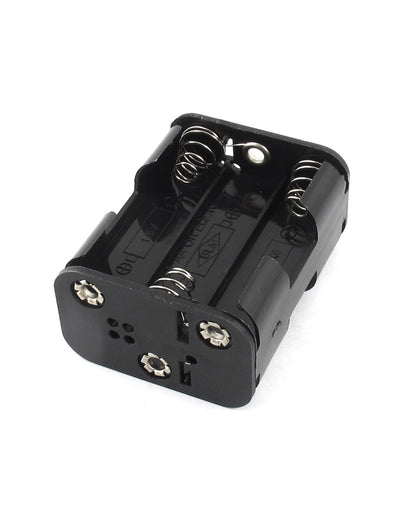 Harfington Uxcell 4Pcs Black Double Side 6 x 1.5V AA Battery Holder Storage Case Box