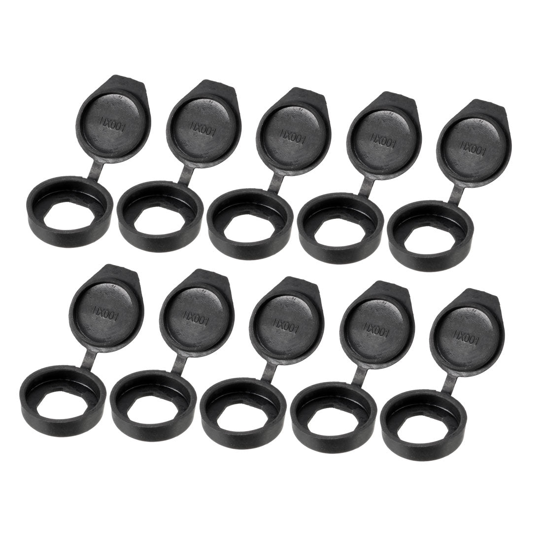uxcell Uxcell 10 PCS Black Rubber Key Panel Cam Lock Dust Waterproof Cover Black