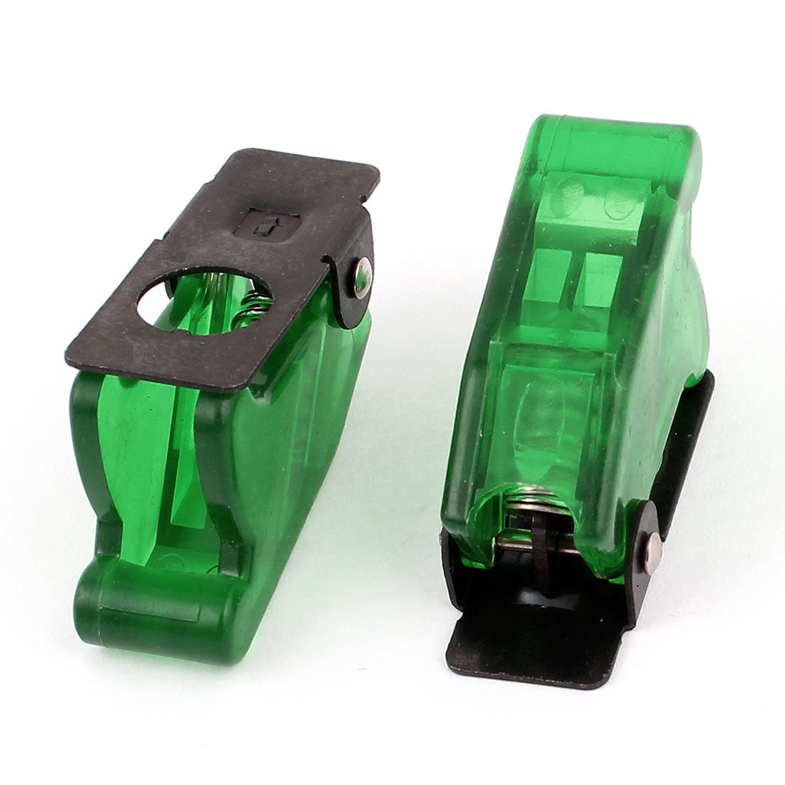 uxcell Uxcell 2Pcs Waterproof Green Plastic Flip Safety Cover Cap Guard for 12mm Toggle Switch