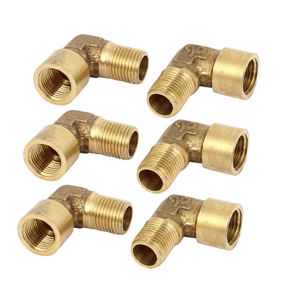 uxcell Uxcell 6 Pcs 1/8BSP x 1/8BSP Male to Female Thread Right Angle Elbow Coupling Connector