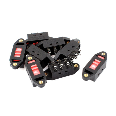 Harfington Uxcell 110V 220V DPDT 6pin 2 Position M3 Change Slide Switch Black Red 8pcs