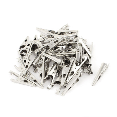 Harfington Uxcell 50 Pcs Metal Uninsulated Test Work Alligator Clips Crocodile Clamps 43mm Long