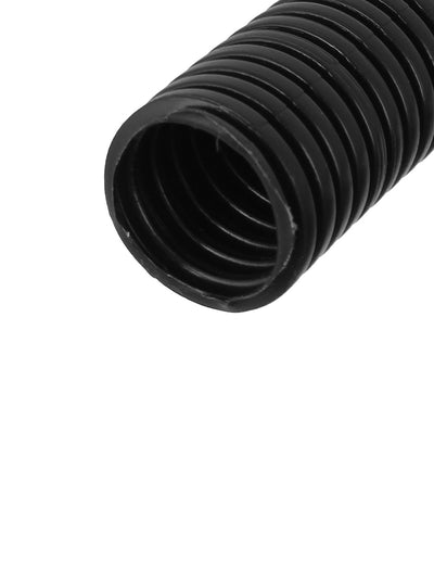 Harfington Uxcell 7 M 21 x 25 mm Nylon Flexible Corrugated Conduit Tube for Garden,Office Black