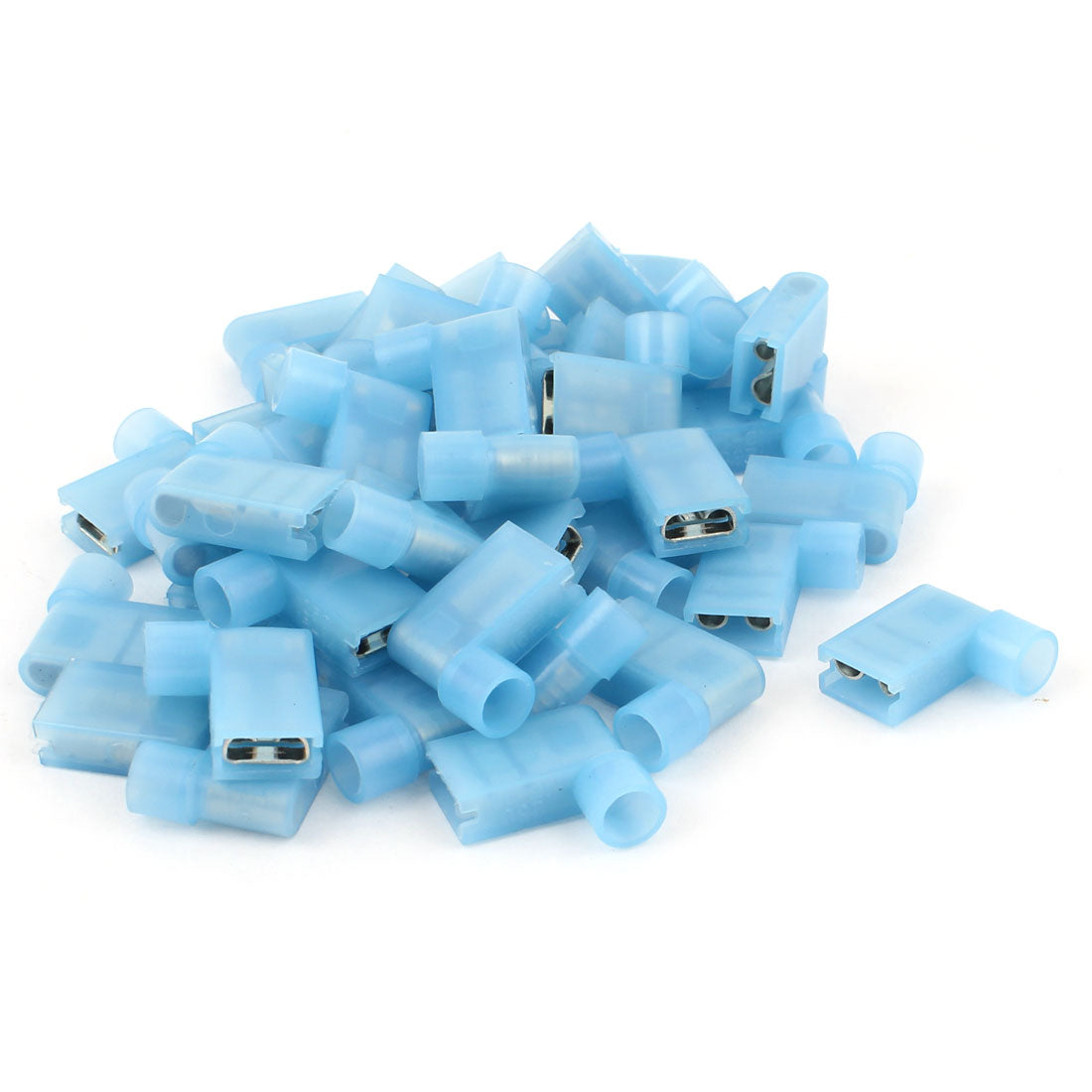 uxcell Uxcell 40pcs 90 Degree Nylon Insulated Female Push On Wire Terminal Connector 16-14 AWG