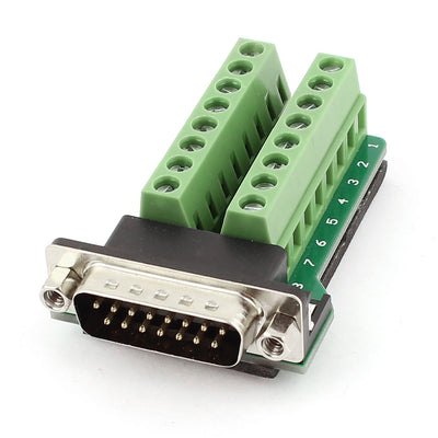 Harfington Uxcell DB15 15Pin D-SUB Male Adapter Plate RS232 to Terminal Connector Board