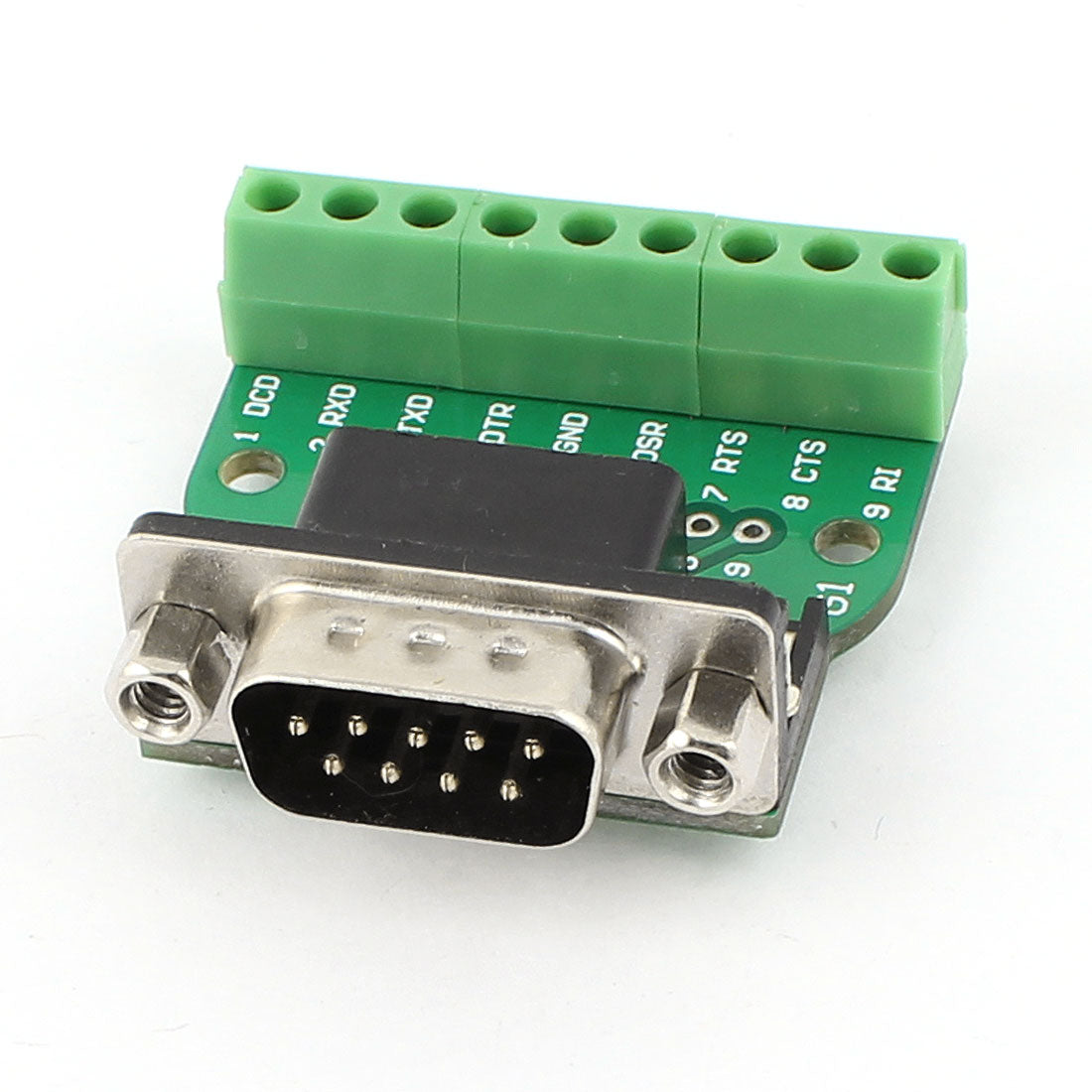 uxcell Uxcell DB9 RS232 Serial D SUB Male Connector to 9 Position Terminal Breakout Board