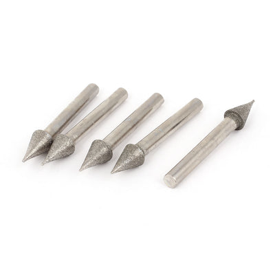 uxcell Uxcell 5pcs 6mm Shank 10mm Dia Cone Head Grinding Bit Diamond Mounted Point