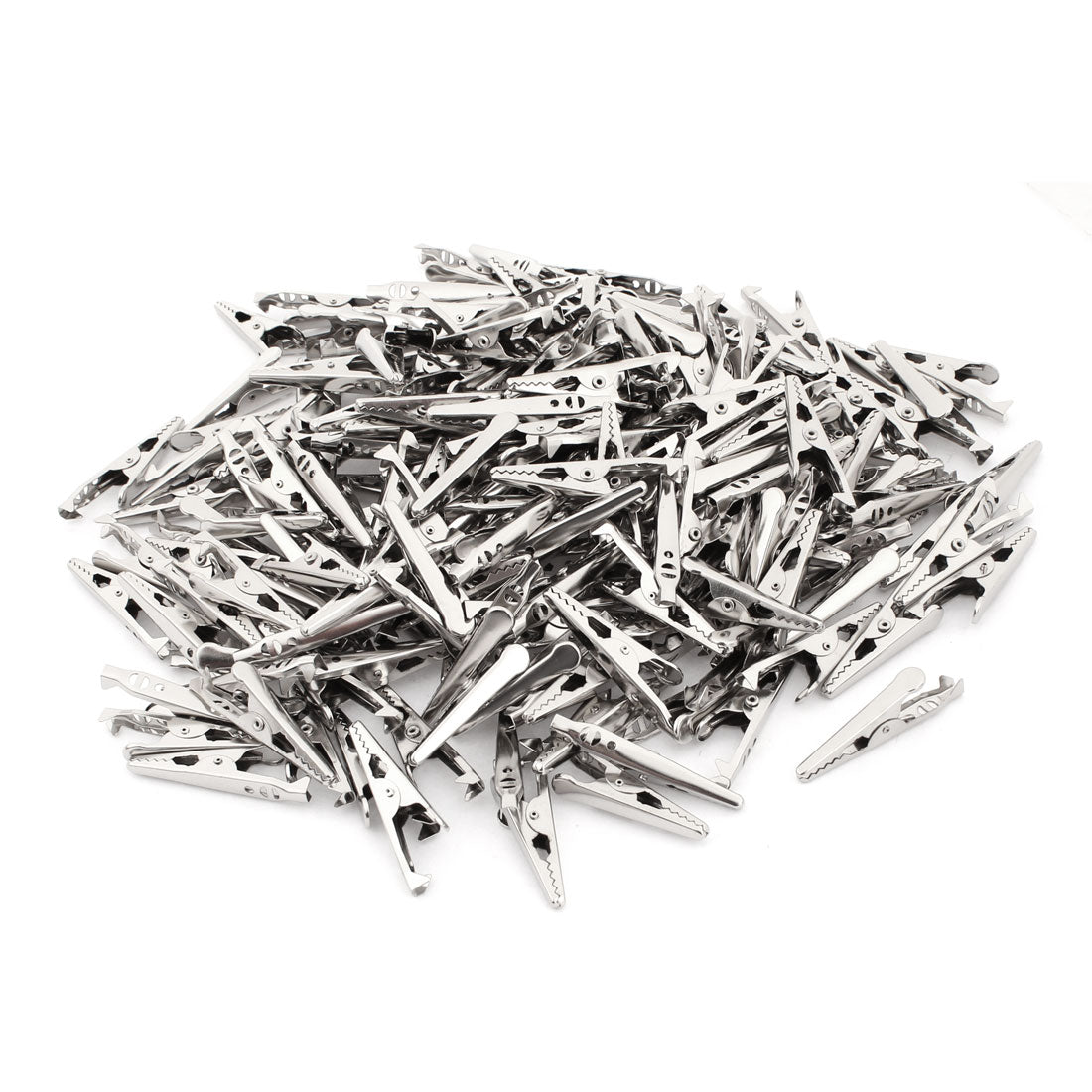 uxcell Uxcell 200 Pcs Silver Tone Metal Electric Test Probe Crocodile Alligator Clips Clamps
