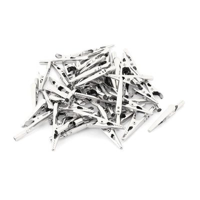 uxcell Uxcell 50 Pcs Electric Test Crocodile Alligator Clips Clamps Silver Tone