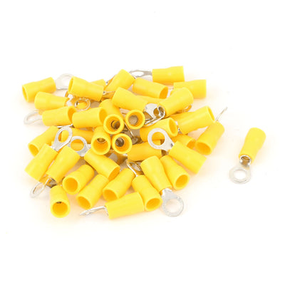 uxcell Uxcell 40 Pcs PVC Insulated Ring Crimp Electric Cable Terminals Connector AWG 16-14 Yellow