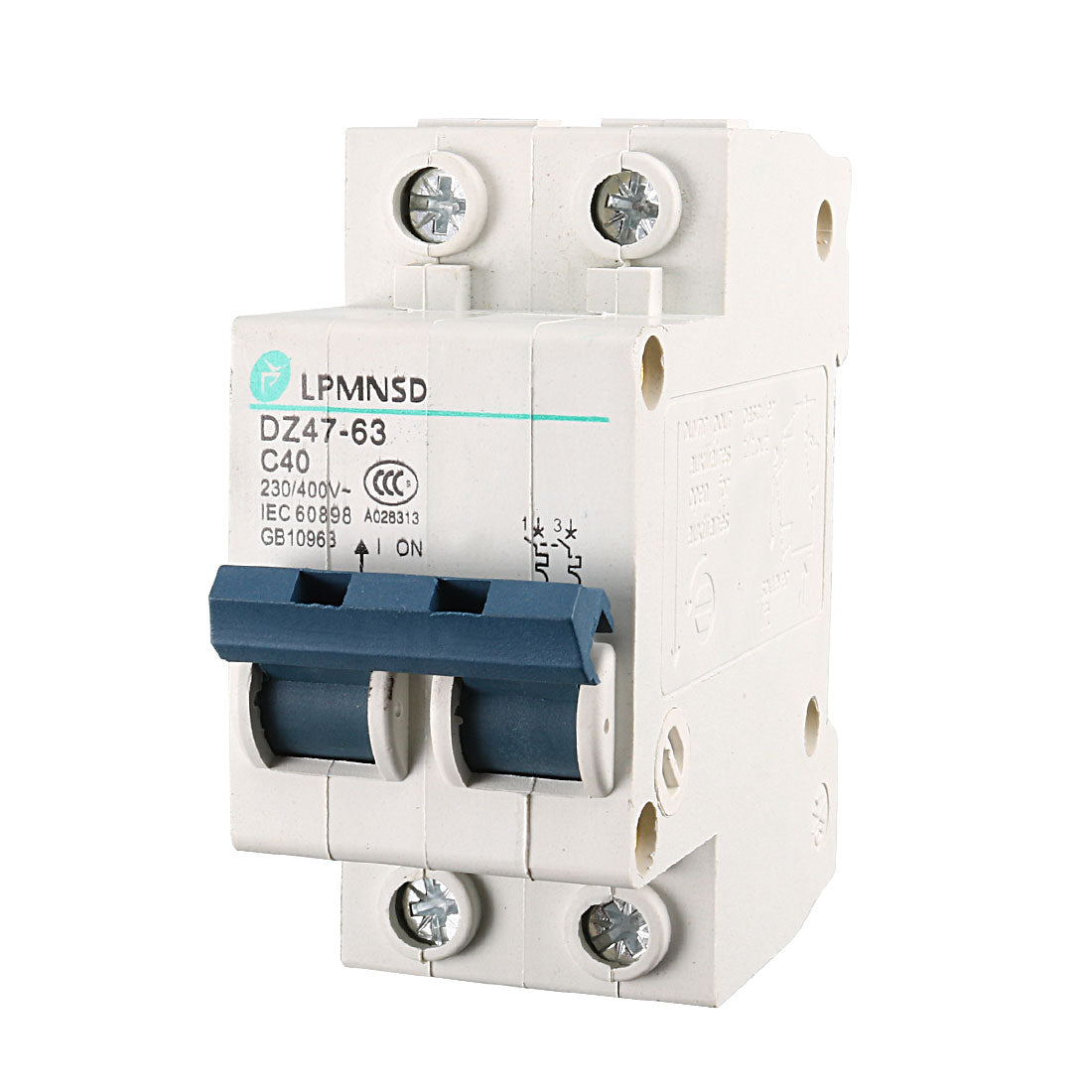 Uxcell AC 230V/400V 40A ON/OFF Switch Double Pole Mini Circuit Breaker ...