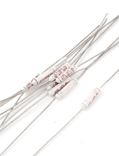 Harfington Uxcell 10 Pcs Axial Leads Metal 125 Celsius Temperature Thermal Fuses AC 250V 2A