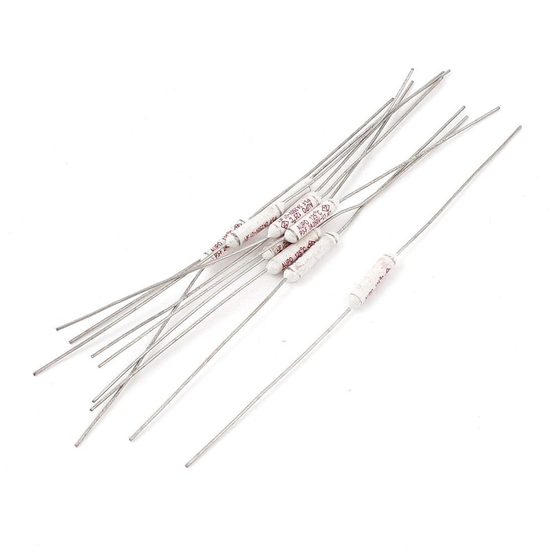 uxcell Uxcell 10 Pcs Axial Leads Metal 125 Celsius Temperature Thermal Fuses AC 250V 2A