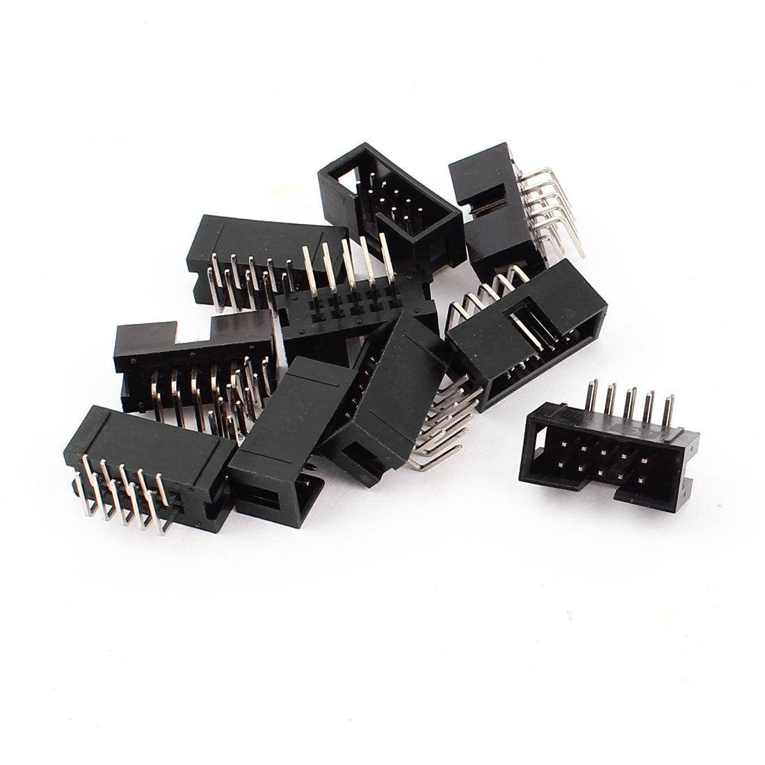 uxcell Uxcell 10pcs 90 Degree 10 Pin 2 Row 2.54mm Male JTAG Socket Connector Box Header