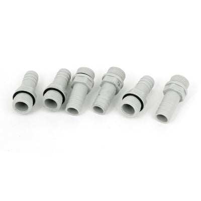 uxcell Uxcell New 6pcs Pipe Connector Fitting Coupler 3/8BSP Male Thread x 12mm Hose Barb Fuel Gas Water