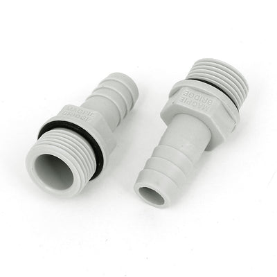 uxcell Uxcell New 2pcs Plastic Fitting Coupler 3/8BSP Male Thread x 10mm Hose Barb Fuel Gas Water