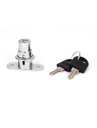 Harfington Uxcell 16mm Dia Head Door Showcase Metal Cylinder Plunger Lock Lockset w 2 Keys