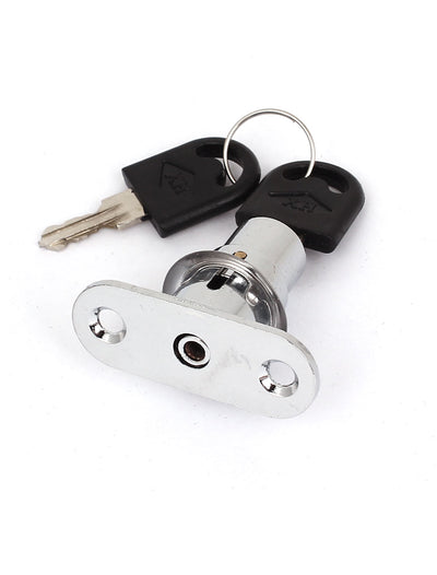 Harfington Uxcell 16mm Dia Head Door Showcase Metal Cylinder Plunger Lock Lockset w 2 Keys