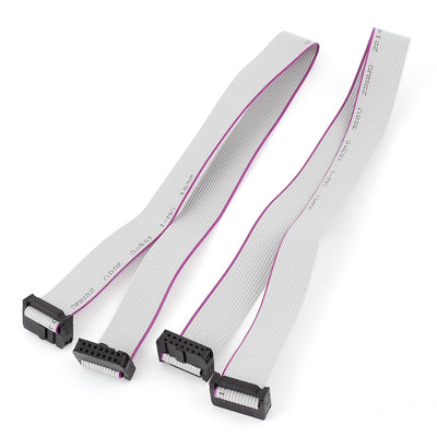 Harfington Uxcell 2pcs FC14P IDC 14-Pin F/F Hard Drive Data Extension Wire Flat Ribbon Cable Connector 40cm Long