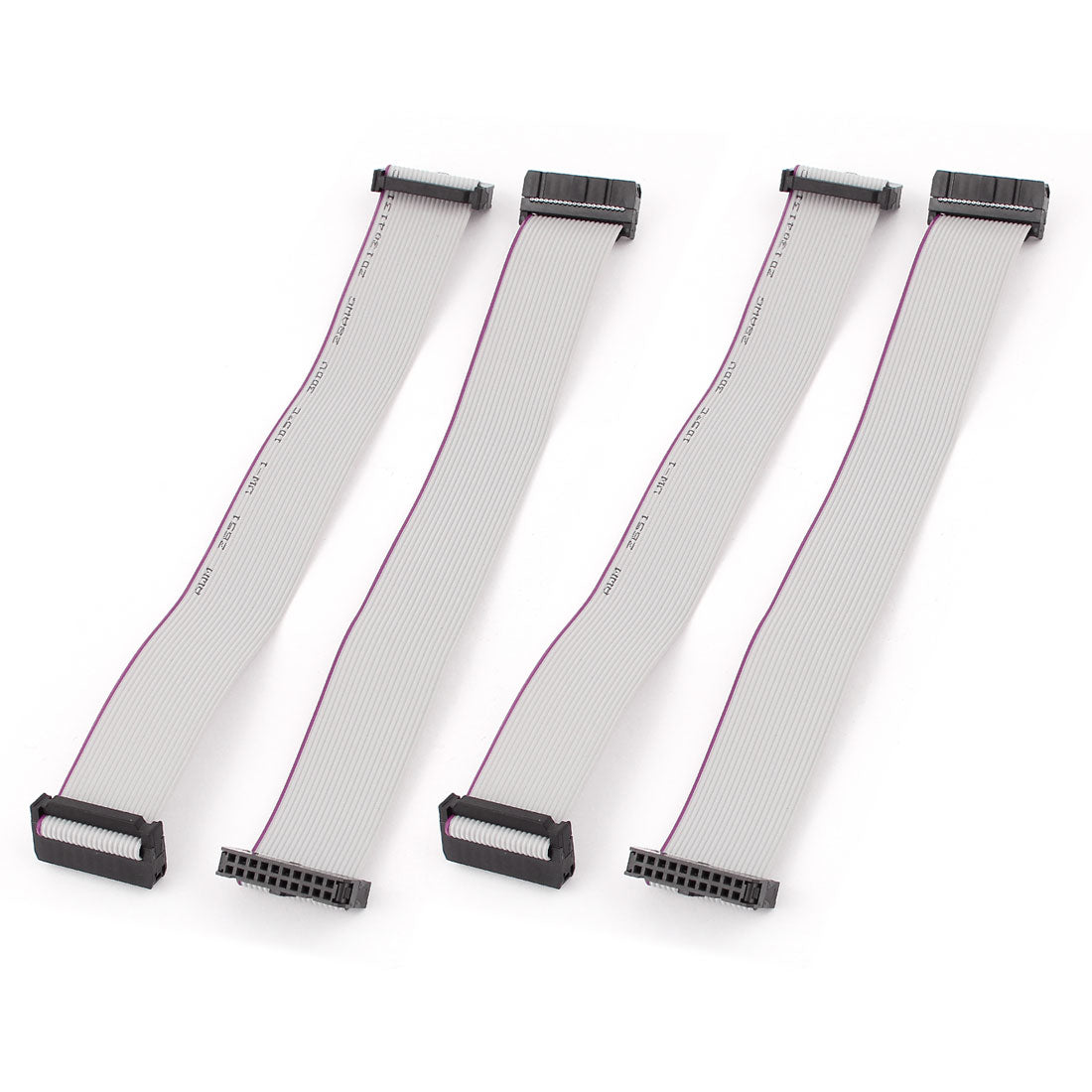 uxcell Uxcell 4pcs IDC 20-Pin Hard Drive Data Flat Ribbon Cable Extension Wire Female Connector 20cm Long for Motherboard