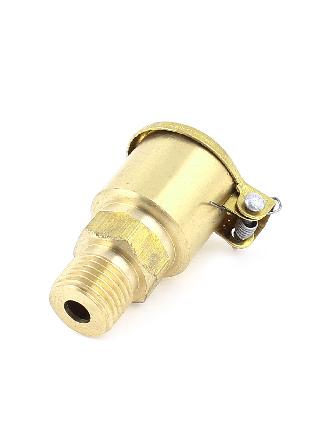 uxcell Uxcell Machine Part M10 1/8BSP Male Thread Spring Cap Grease Oil Cup Gold Tone
