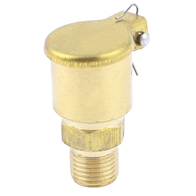 Harfington Uxcell Machine Part M10 1/8BSP Male Thread Spring Cap Grease Oil Cup Gold Tone