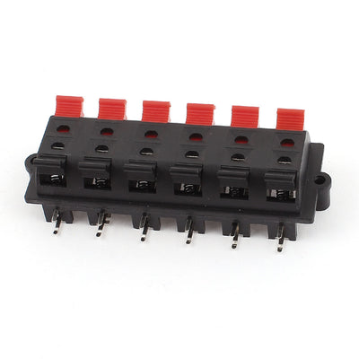 Harfington Uxcell Black Red Double Row 12 Position Spring Push Type Audio Speaker Terminal Junction Box Board Connector