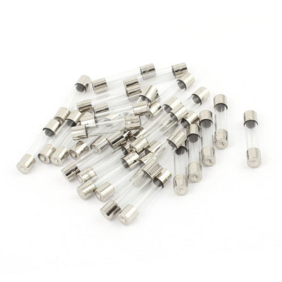 Harfington Uxcell 30pcs 6x30mm 6.3A 250V Quick Blow Fast Acting Low Breaking Capacity Glass Tube Fuse