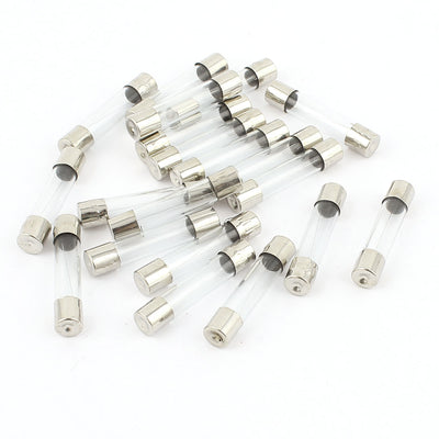 Harfington Uxcell 20pcs 6x30mm Quick Blow Fast Acting Low Breaking Capacity Cartridge Glass Tube Fuse 1A 250V