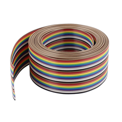 uxcell Uxcell 10ft 30Pin Conductor Rainbow Color Flat Ribbon Cable IDC Wire 1.27mm