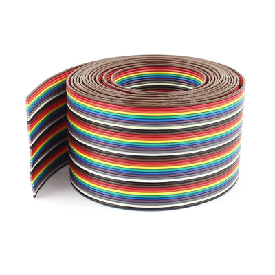 Harfington Uxcell 10ft 40 Way 40-Pin Rainbow Color Flat Ribbon Cable  1.37mm Pitch